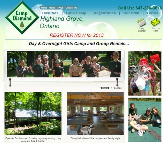 Websites Designed by Sales Success Consulting: Camp Diamond